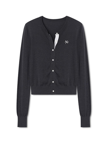 Light Blue &amp; Gray Midier Knit Cardigan