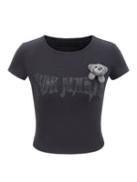 Rhinestone-like Slim Sweet-Spicy Cotton T-shirt