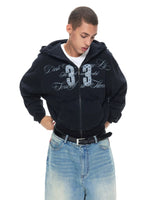 Vintage Washed Cropped Zip Hoodie