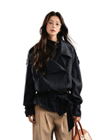 Belted Denim Trench Jacket