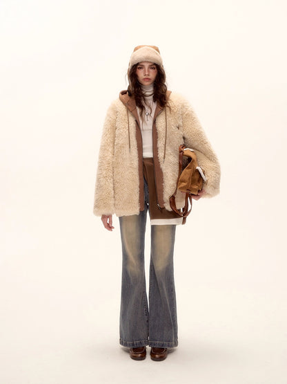 Hooded Shearling Hybrid Coat