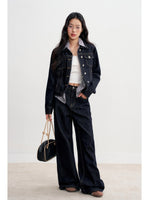 Contrast Pocket Straight Leg Jeans