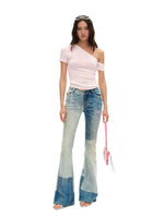 Equestrian Flare Denim Pants