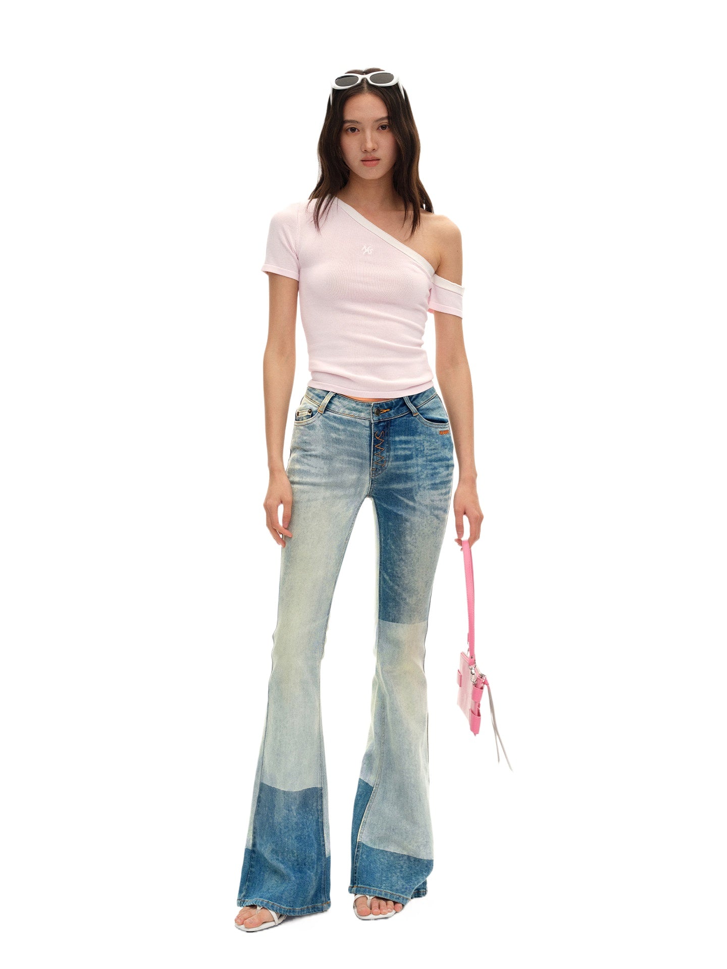 Equestrian Flare Denim Pants