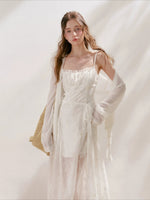 Apricot Embroidered Lace Midi Dress