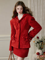 Galaxy Forever 'Christmas Miracle' Berry Color Fluffy Bow Set