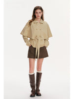 Tencel Cotton Napoleonic Cape Trench Coat