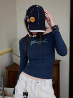 Plaid-Panel Badge Baseball Cap