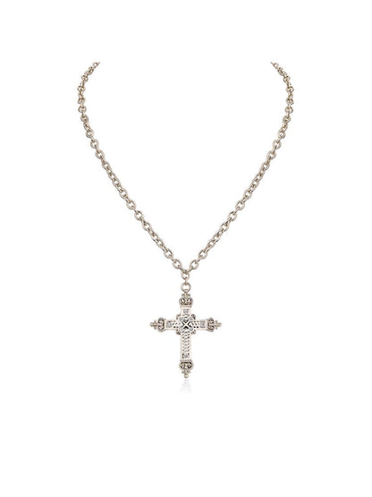 Unisex Hollow Vintage Cross Pendant Necklace