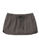 Two-Tone Drawstring Mini Skirt