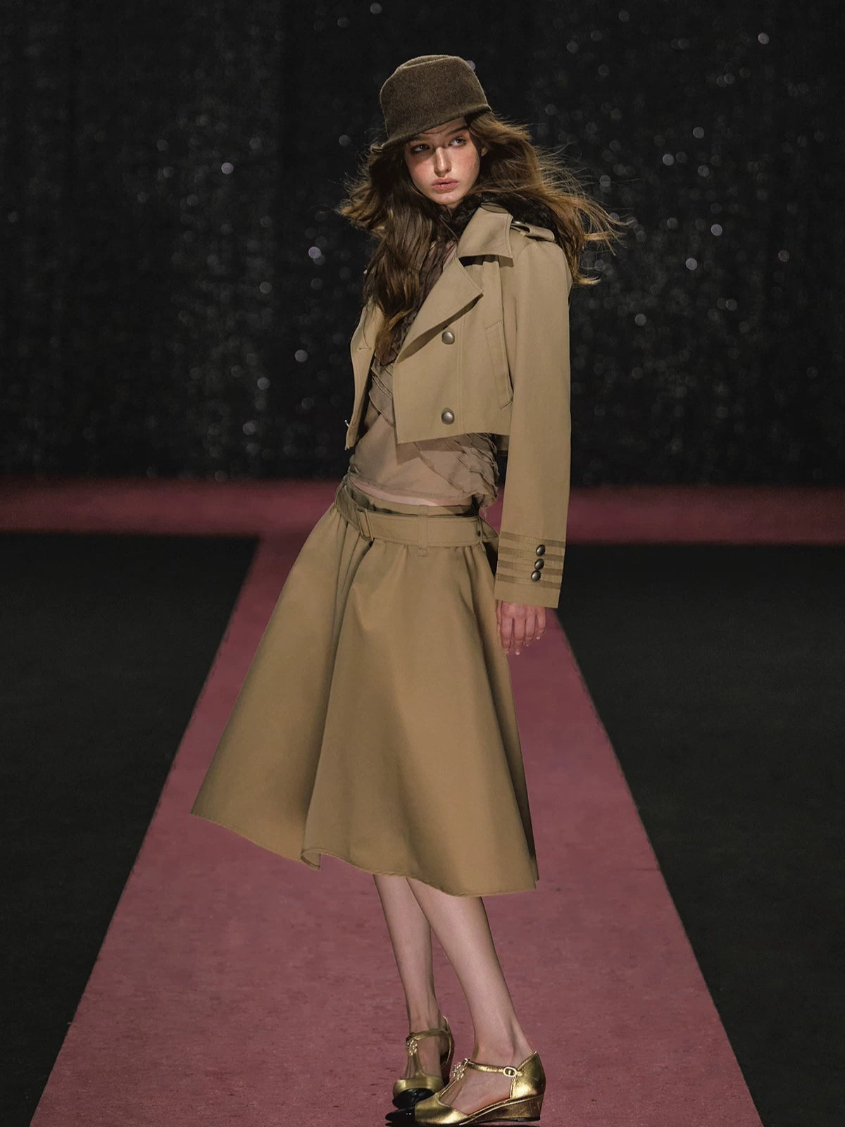 Napoleon Trench &amp; Skirt Two Piece Set