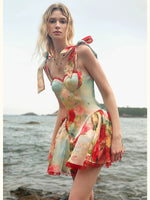 Fiorina Floral Lace-Up Mini Dress