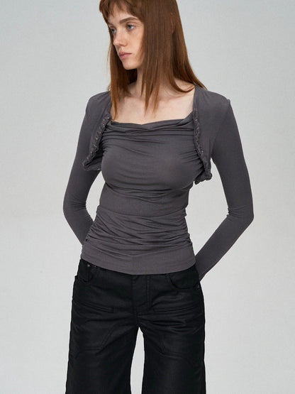 Lyocell Layered Ruched Tee