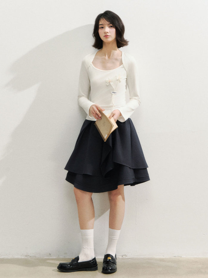 Structural Bow Mini Skirt