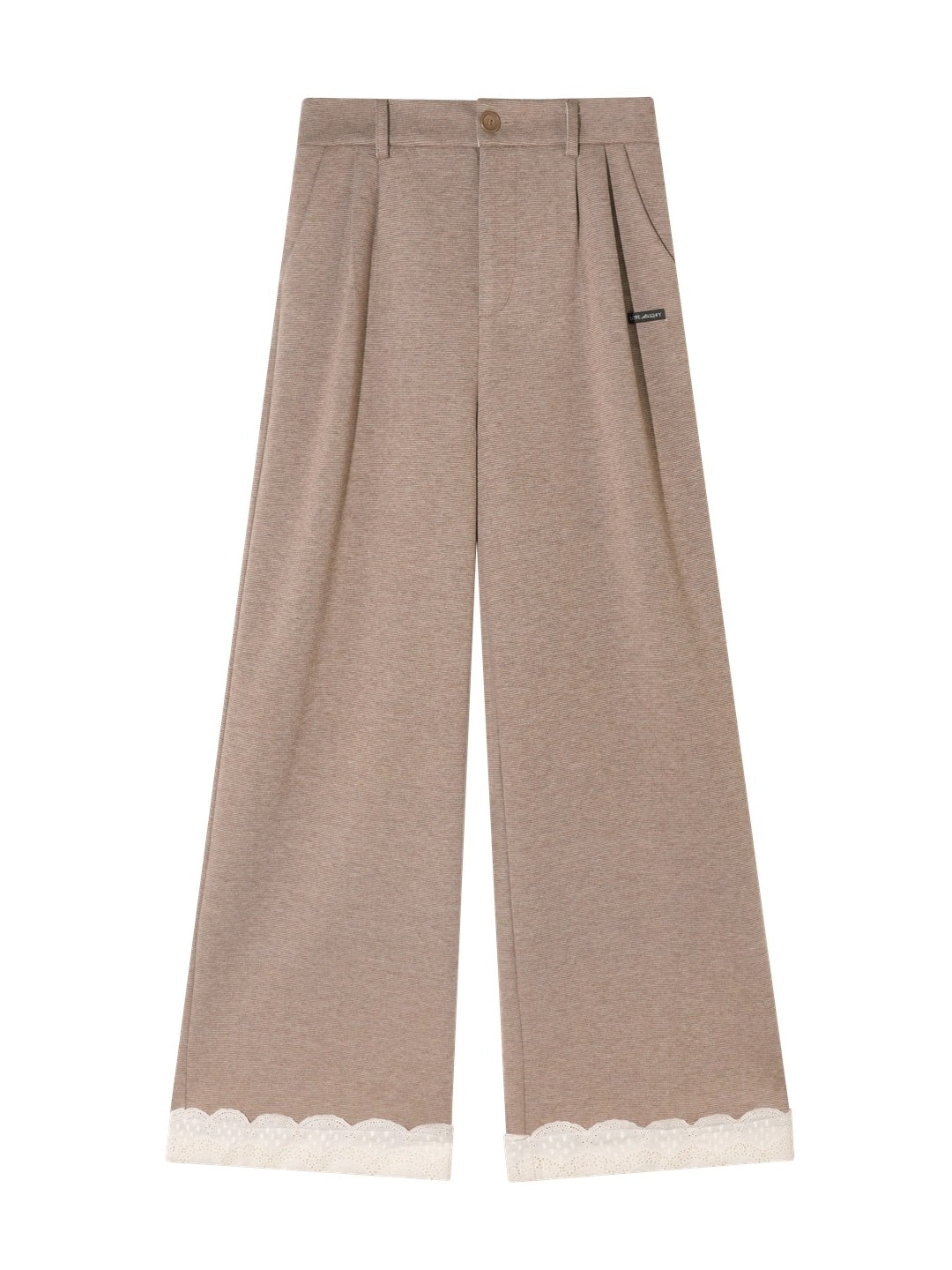 Wool Embroidered Trim Pants