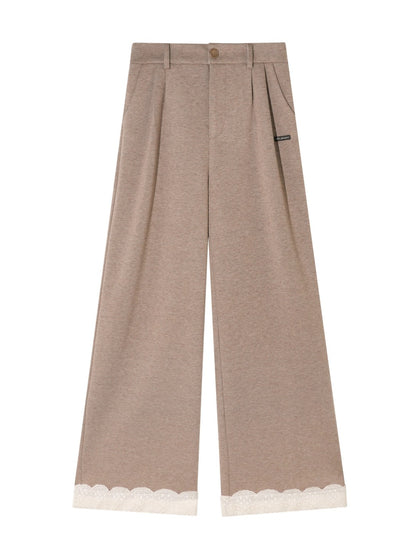Wool Embroidered Trim Pants