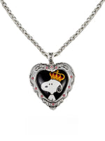 Snoopy Heart Resin Metal Necklace