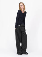 Wool Wide Leg Tailored Pants
