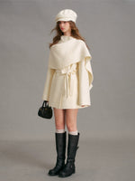 Detachable Cape Scarf Collar Coat