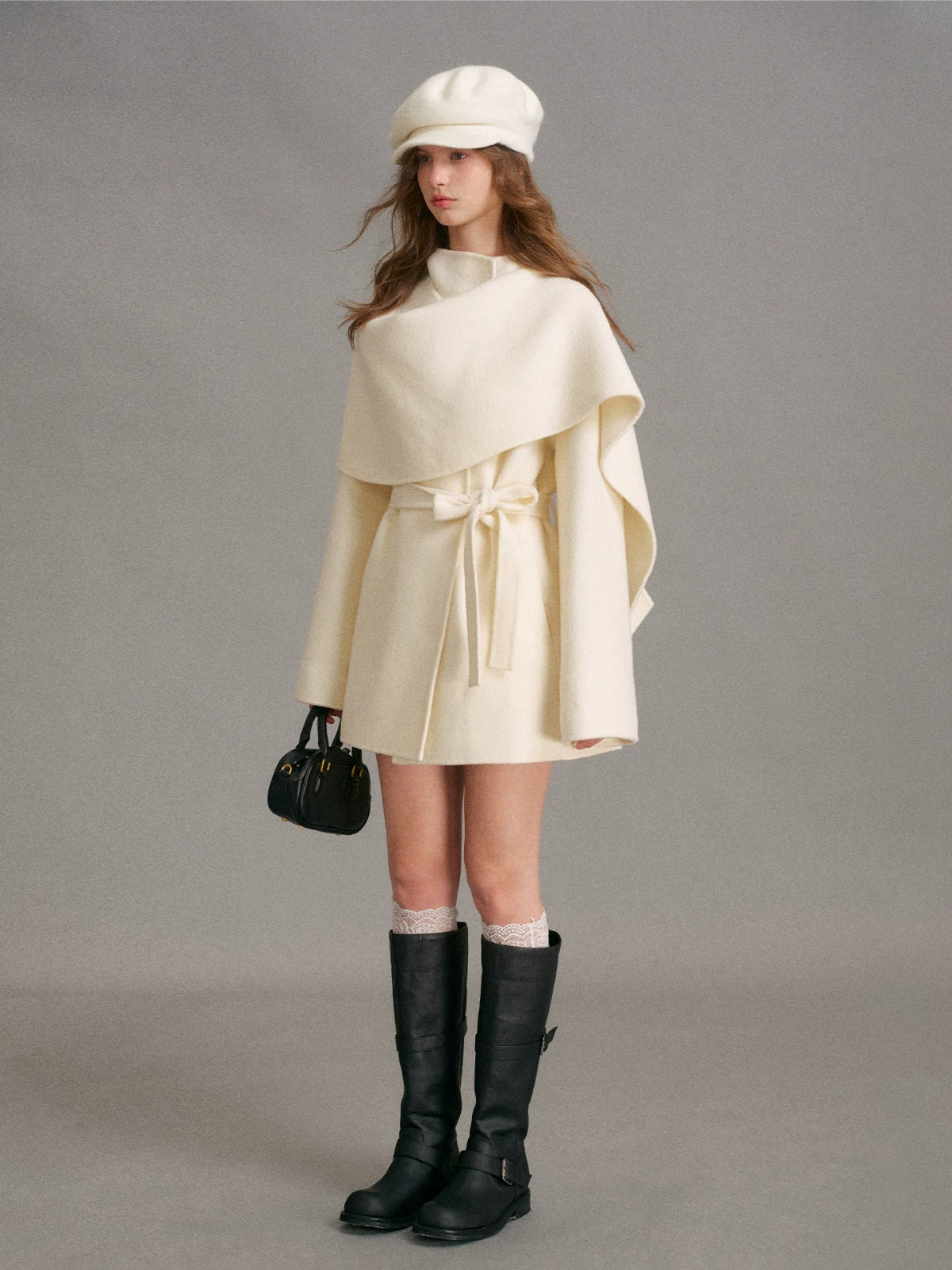 Detachable Cape Scarf Collar Coat