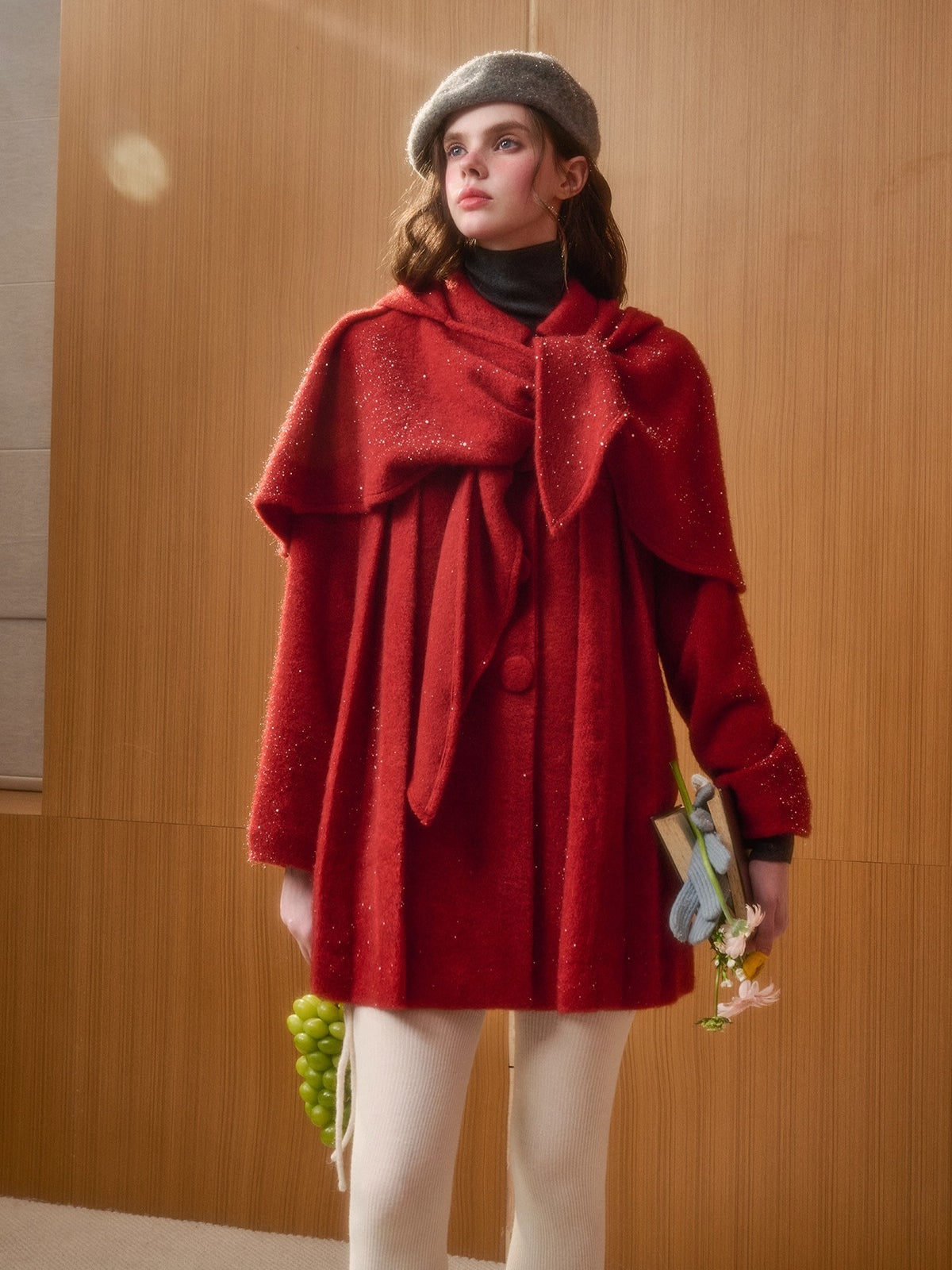 Red Cape Two-Piece Coat