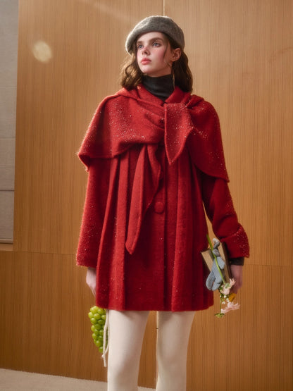 Red Cape Two-Piece Coat