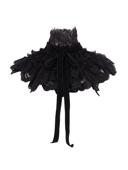 Mirage Vintage Lace-Collar Blazer &amp; Flared Skirt Set