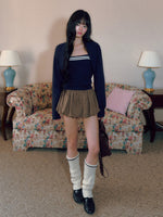Navy Striped Knit Twinset