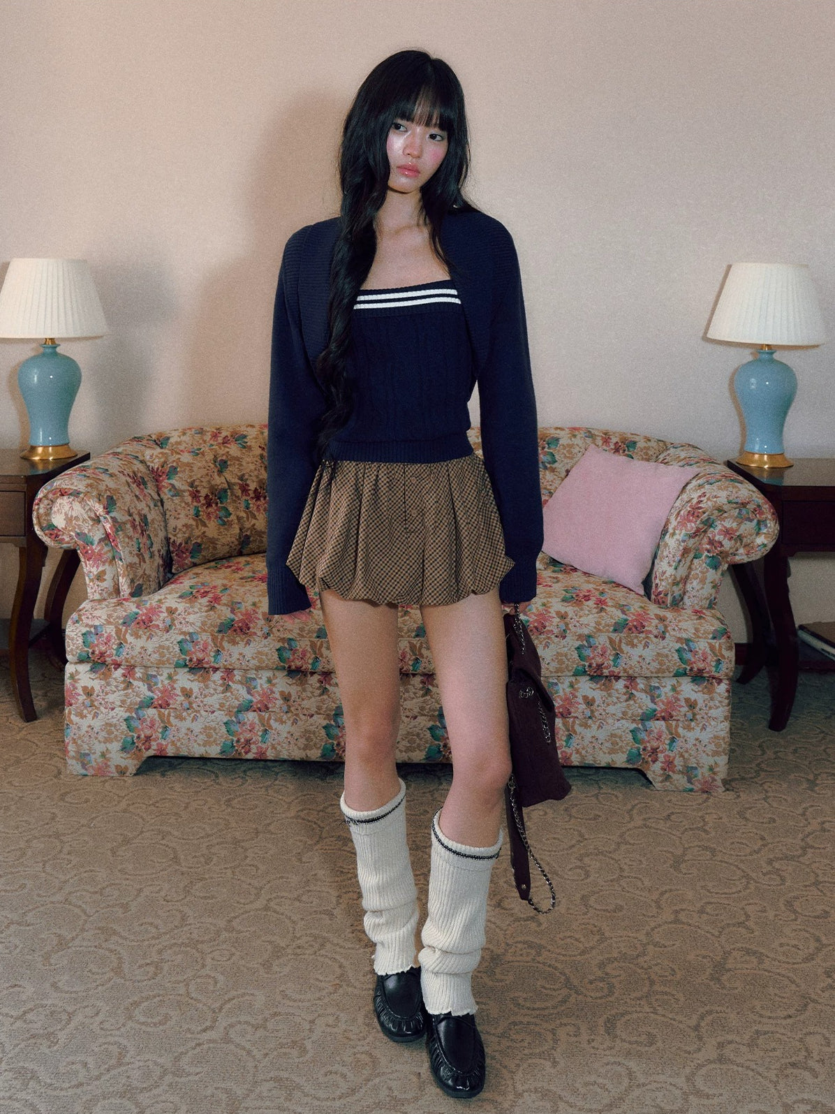 Navy Striped Knit Twinset
