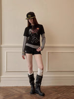 Bone Embroidery Sweat Shorts