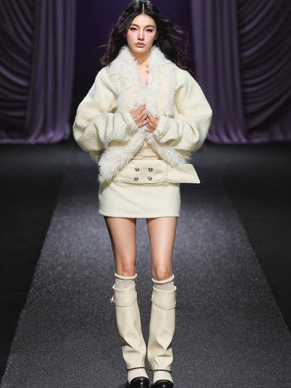 Faux-Fur Collar Padded Jacket