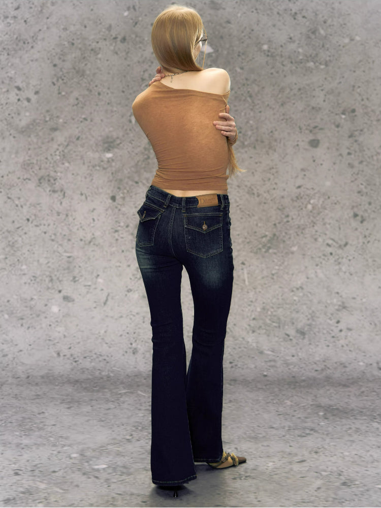 Skins Low-rise Micro Flare Denim Pants