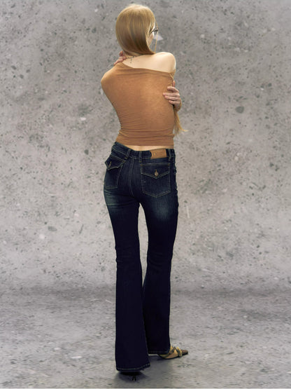 Skins Low-rise Micro Flare Denim Pants