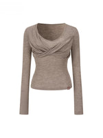 Twist Front Wool Blend Top
