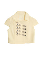Double Breasted Cropped Polo Shirt