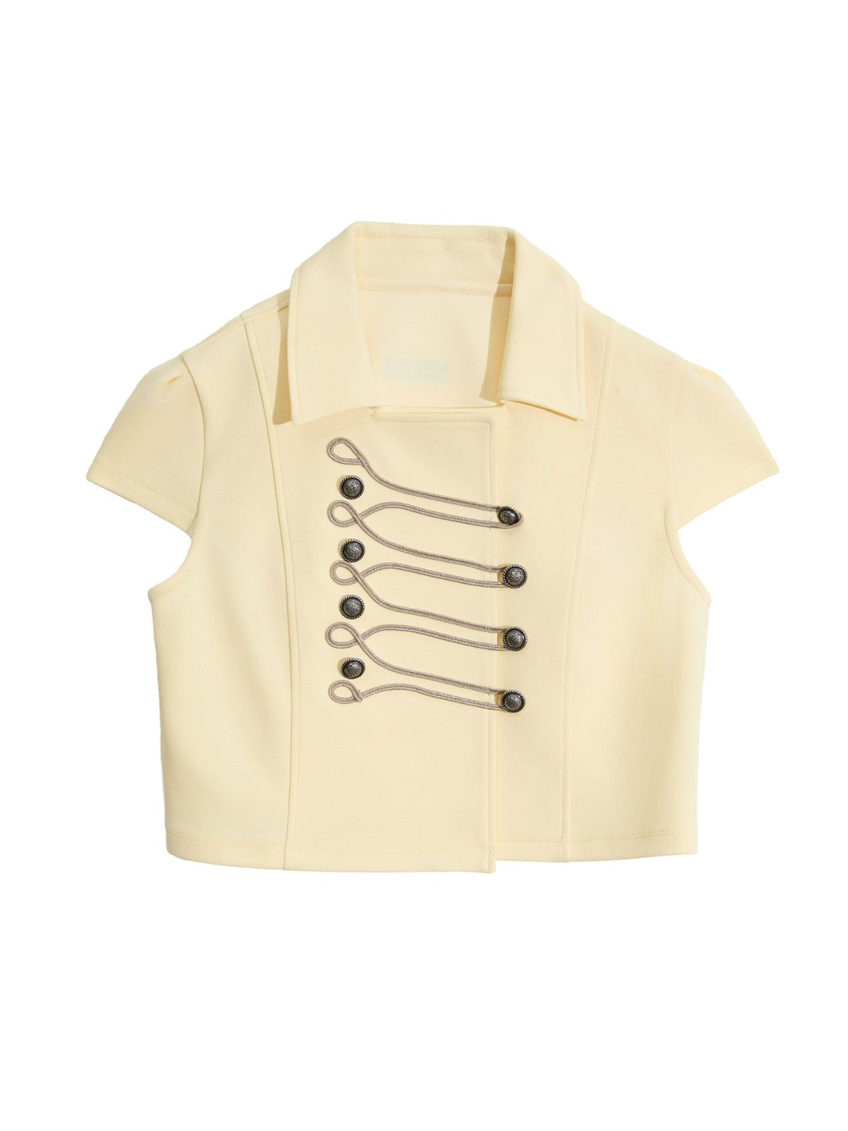 Double Breasted Cropped Polo Shirt