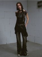 Vintage Scarf Layered Halter Dress