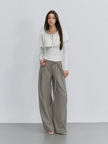 Pleated Wide Leg Pants