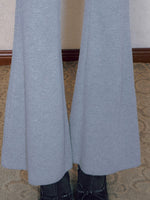 Gray Lace Panel Flared Pants