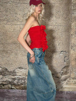 Floral Ruched Tube Top