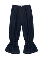 Pleated Balloon Leg Denim Pants