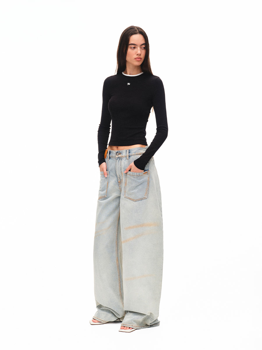 Modern Contrast-trim Regular-shoulder T-shirt