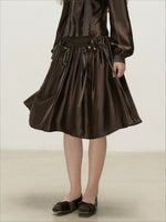 Ribbon V-Neck Skirt Set