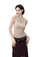 Draped Knit Tank Top
