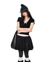 Bow Knit Short Sleeve Top