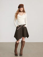 Irregular Utility Cargo Midi Skirt