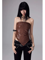 Silk Scarf Print Bandeau Top