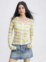 Striped Ice-Silk Cardigan