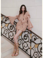 Twisted-Cord Cape Mini Dress