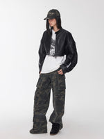 Distressed Star Studded Camouflage Baseball Cap